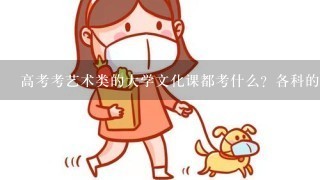 高考考艺术类的大学文化课都考什么？各科的满分是多