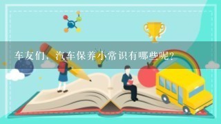 车友们，汽车保养小常识有哪些呢？