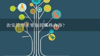 治安管理主要包括哪些内容？