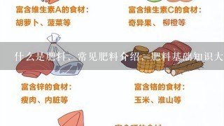 什么是肥料，常见肥料介绍，肥料基础知识大全？