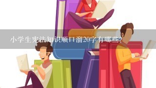 小学生宪法知识顺口溜20字有哪些?